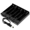 Batteriefach - 6x AA (9V), mit DC-Stecker, mit Schalter