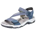 Rieker Riemchensandale Sommerschuh, Sandalette, Klettschuh, im Sportslook blau 37 EU