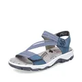 Rieker Damen Klassische Sandalen 68871, Frauen Sandalen,Sommerschuhe,Freizeitschuhe,offene Schuhe,Strandschuhe,blau (14),37 EU / 4 UK