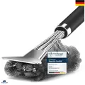 Grillbürste TNTOR Edelstahl Schaber PP Griff 3in1