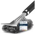 Grillbürste TNTOR Edelstahl Schaber PP Griff 3in1