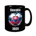 Fußball Slowakei Flagge Tasse in Schwarz