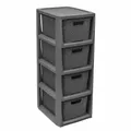 Schubladenschrank Schubladenbox Box Werkzeugschrank Regal Rattan antrazit BRANQ