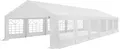Juskys Partyzelt Gala 6 x 12 m - UV-Schutz Plane, flexible Seitenwände - Pavillon stabil, groß - Outdoor Party Garten - Zelt Festzelt Weiß