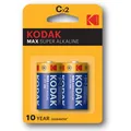 Kodak C Batterien LR14 2er Pack 1,5V lange Dauer Max Super Alkaline Batterien