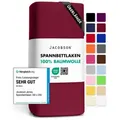 Jacobson Spannbettlaken BOXSPRING & ÜBERLÄNGE aus 100% Baumwolle, für hohe & lange Matratzen, Jersey Bettlaken 160 g/m2 rot 140 - 160 cm x 220 cm