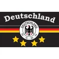 Flagge DEUTSCHLAND 7 Fußball 4 STERNE schwarz 90 x 150 cm