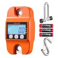 VEVOR Kranwaage 400 kg, Digitale Hängewaage mit Gehäuse aus Aluminiumguss & LCD, Wildwaage 100-g-Teilung & 3-Stufiger Anzeige, Zugwaage Fischwaage, geeignet für Landwirtschaft, Jagd & Angeln