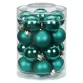 Magic 20 Christbaumkugeln Glas 3 cm Christbaumschmuck Weihnachtskugeln Baumkugeln Baumschmuck Weihnachtsdeko Farbe: Deep Forest - grün dunkelgrün