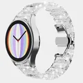 SYSTEM-S Armband 20 mm aus PC für Samsung Galaxy Watch 5 4 Smartwatch in Glitzer Weiß
