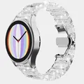 Armband 20 mm aus PC für Samsung Galaxy Watch 5 4 Smartwatch in Glitzer Weiß