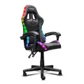 GXTrust 704 Roniq Gaming Stuhl LED, 178 Farben und Effekten, Gepolsterte Armlehnen, Verstellbare Höhe und Rückenlehne, Gaming Chair Schreibtischstuhl mit RGB-Beleuchtung, Schwarz
