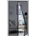 Magnetischer Fliegengitter-Vorhang für Balkontür 100x230cm Schwarz