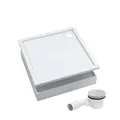 AQUABAD Duschwanne/Duschtasse | Komplettset Basic Smooth White 90x90cm Quadrat | inkl. Styroporträger und Marken-Siphon 90mm mit Chromdeckel | (Gesamthöhe inkl. Träger 16 cm) zum Befliesen
