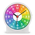 MNU 1009 R Kinderwecker Wecker Kinder lautlos bunt geräuschlos Licht Snooze T...