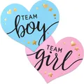 Geschlecht Offenbaren Aufkleber Team Boy Girl 100er Set Goldfolie Herzförmig