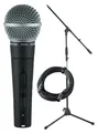 Legendäres Shure SM58-SE Gesangsmikrofon im Set inkl. Mikrofonstativ & XLR-Kabel