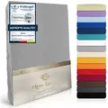 MOON Heimtextilien Spannbettlaken MOON-Luxury Spannbettlaken Jersey Stretch 230g/m2, 97% Mako-Baumwolle 3% Elastan weiß 140 cm x 200 cm