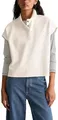 Marc OߴPolo Denim Damen Kurzarm-Poloshirt aus Baumwolle Wide Fit, Weiß (Silky White), S