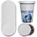Mehrweg Frische-Deckel für 500g Joghurtbecher (10 Stück), wiederverwendbar Deckel - ⌀ 9,5 cm - Transparent