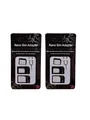 2x Nano Sim Karten Adapter 3 in 1Micro Sim Adapter iPhone 4/4s Samsung Galaxy
