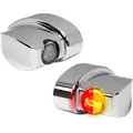 Heinz Bikes Nano Winglets, 3in1 Rückleuchte/Blinker - Verchromt
