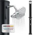 Solardusche Victoria - Bis 60°c - Mit Schwenkbarem Duschkopf, Fußdusche & Gartenschlauch Anschluss Gartendusche Außendusche - 35 Liter - 217 Cm - Juskys