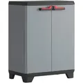 Keter Mehrzweckschrank, Grau, Rot, Schwarz, Kunststoff, 1 Fächer, 68x90x39 cm, Waschküche, Mehrzweckschränke