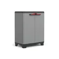 Keter Stilo Kunststoffschrank, niedrig, BxTxH: 68x39x90cm, grau/schwarz/rot, inkl. höhenverstellbarem Einlegeboden (max. Tragkraft 15kg)