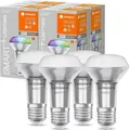 4 x Ledvance LED Smart+ R63 Reflektor 4,7W = 60W E27 matt 345lm RGBW 2700-6500K Dimmbar App Google Alexa WiFi