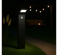 MeLiTec LED Solarleuchte SO44, Solar-Gartenleuchte, LED fest integriert, Tageslichtweiß, mit Bewegungsmelder, bis zu 6h Leuchtdauer, schwarz