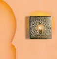 Marrakesch Orientalische Lampe Wandleuchte aus Metall Wandlampe Leuchte Yakin Silber 27cm als Wanddeko