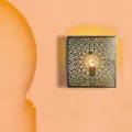 Orientalische Wandlampe Yakin Silber 26cm Handarbeit Vintage Boho Stil