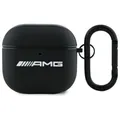 Mercedes Benz AMG Kopfhörer-Schutzhülle Hülle Case AirPods 4 Echtleder schwarz, Kantenschutz