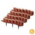 Baum- und Betteinfassung, Dunkelbraun - 4er-Set