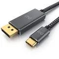 8K USB C auf Displayport Kabel 2m – UHD 3840 x 2160 @ 120 Hz – USB Typ C zu D...