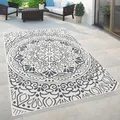 Paco Home In- & Outdoor Teppich Balkon Terrasse Vintage Orientalisches Muster Ornamente, Grösse:120x170 cm, Farbe:Blau 2