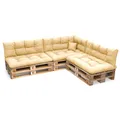 POKAR Palettenkissen mit schöner Steppung Auflage Palettensofa, Größe:8er Set, Farbe:Beige - Wasserdicht