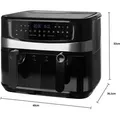 Emerio AF-126672 XXL Doppel Heißluft-Fritteuse Air-Fryer 2 x 4,5 Liter 12 Programme - Schwarz/Silber
