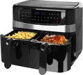 Digitale XXL Doppel Heißluft-Fritteuse, Air Fryer, Frittieren ohne Öl, Emerio