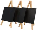 Securit Tisch Kreidetafel MINI mit Staffelei buche 3 Tafeln 150 x 260 mm