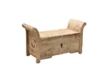 baario Sitztruhe Truhenbank ADNA Vintage, braun Sitztruhe Stauraum massiv Mangoholz Antik