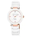 Anne Klein Damenuhr Analog Quarz weiß mit Keramikarmband AK/1018RGWT
