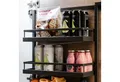 Kesseböhmer Auszugsboden Türregal Dispensa Tandem Side für 60er Hochschrank anthrazit (2 St), Höhe 600 mm inkl. 2 ARENA Style Einhängetablare