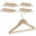 Relaxdays Kinder Kleiderbügel 20er Set Holz Natur mit Hosensteg Drehbar 19,5 cm x 30,5 cm x 1 cm