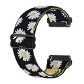 Ecogbd Elastic armband Kompatibel mit Fitbit Versa Armband/Fitbit Versa Lite Armband/Fitbit Versa 2 Armband, Weiches Nylon Sportuhrarmband f眉r Frauen M盲nner(Blume)