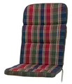 KETTtex Hochlehnerauflage Hochlehner Kreta 8699 rot-blau-grün kariert 120x50x7 cm KETTtex, (1 St), Halteband verstellbar mit Bindebändern