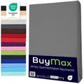 Buymax® Spannbettlaken Jersey Kinder Spannbetttuch 100% Baumwolle Größe 70x140 cm, Farbe Anthrazit-Grau - Grau/Hellgrau