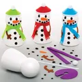 AT190 Schneemann Bastelset Kinder 4 Stück Weihnachtsbastelset, Sortiert