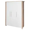 roba Kinderkleiderschrank 3-türig Malo - Schrank für Baby- & Kinderzimmer mit hochwertigen Metallgriffe - Holz weiß lackiert/Holzdekor Artisan Eiche